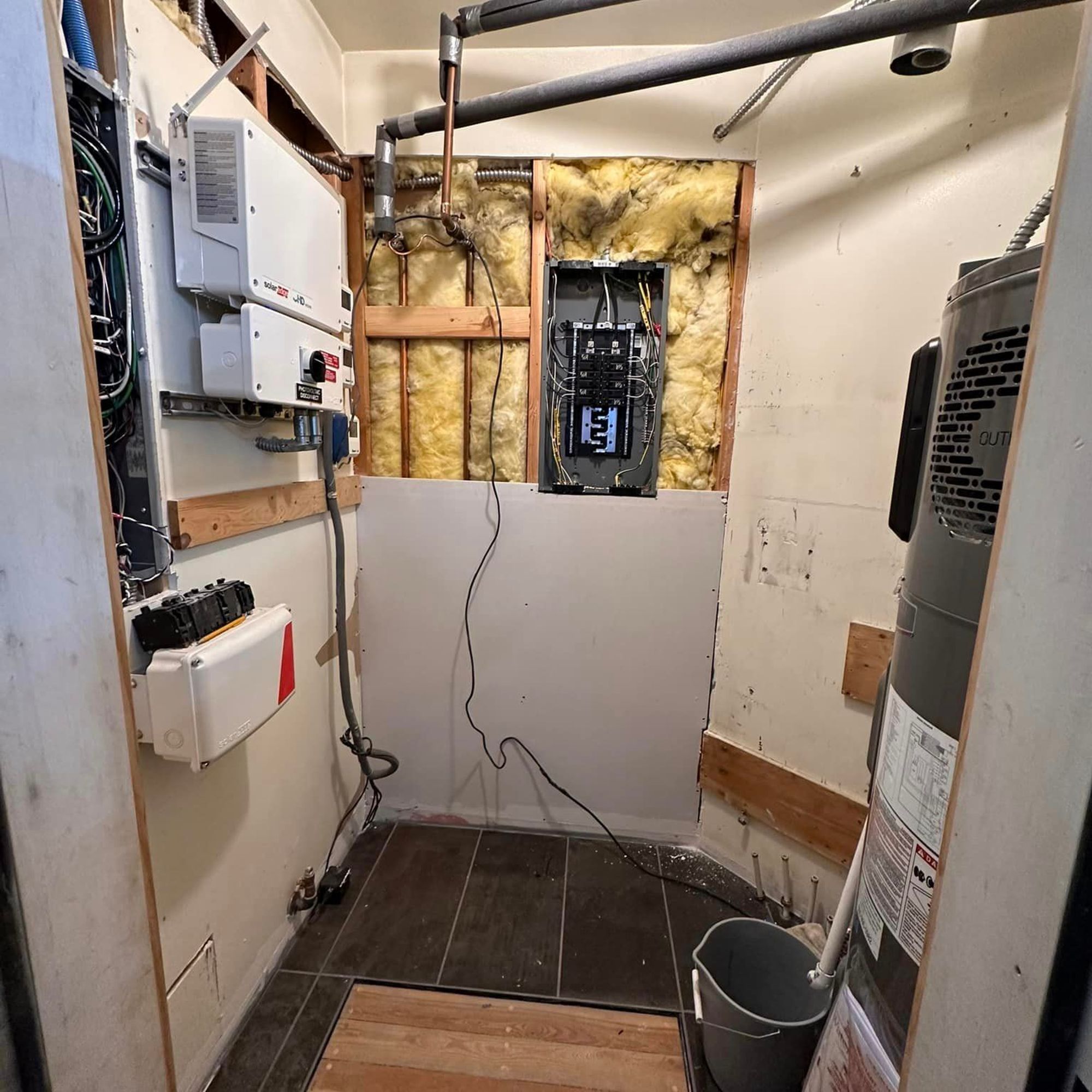 Plumbing in a utility room