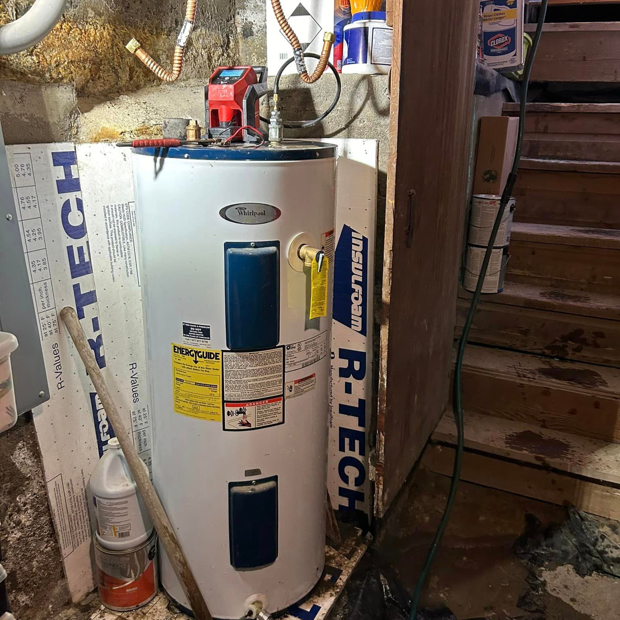 Water heater and supply lines