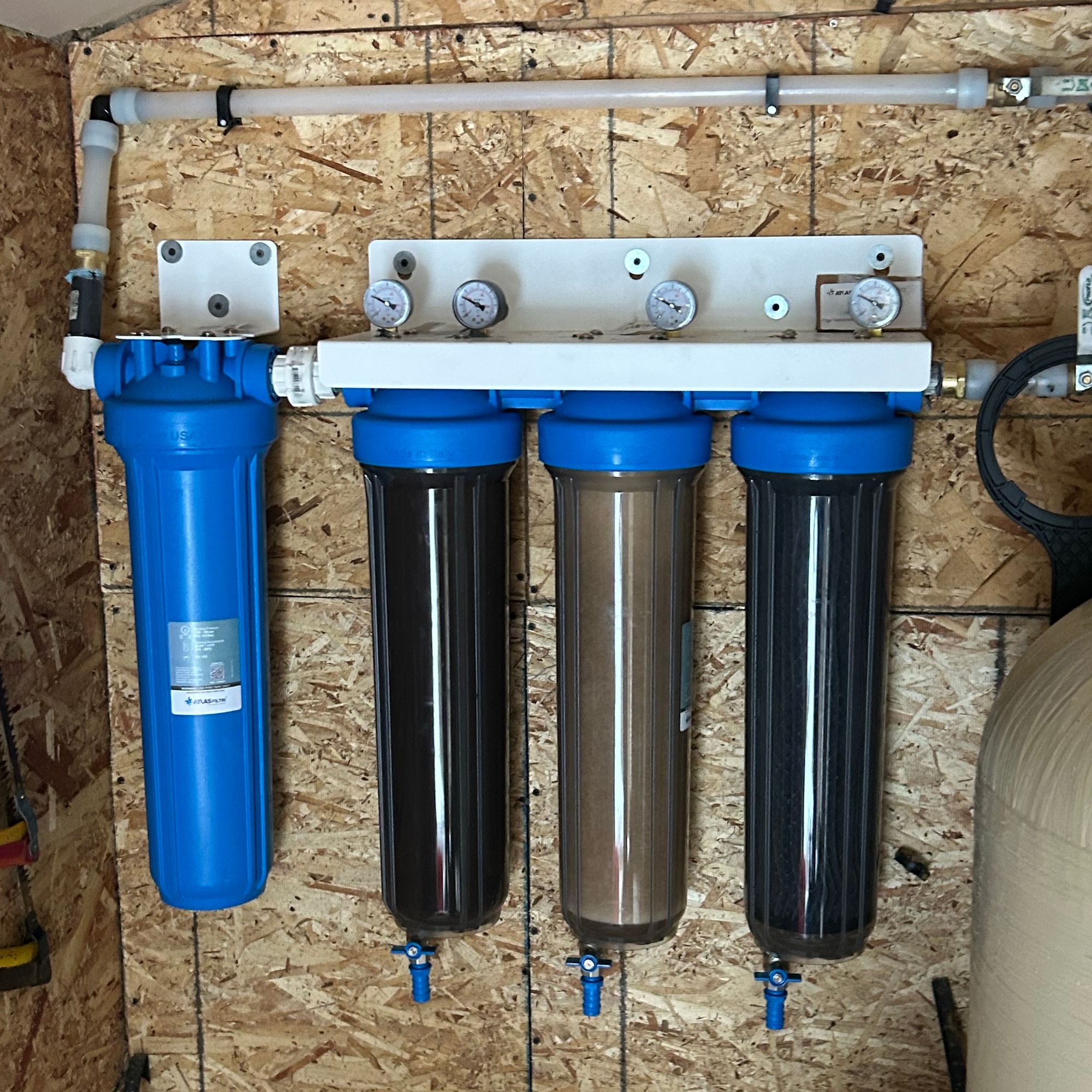 Three-stage water filtration