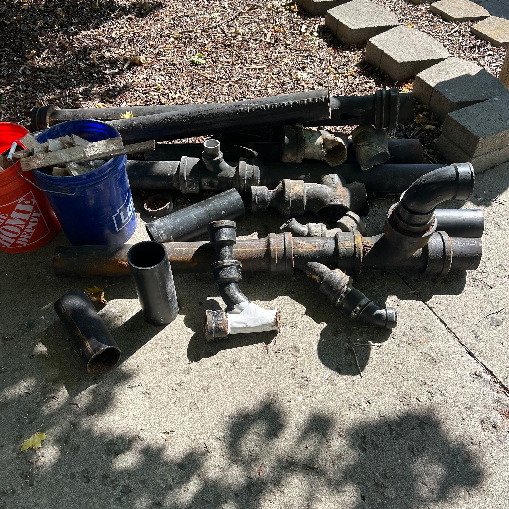 Outdoor pump and pipe fittings