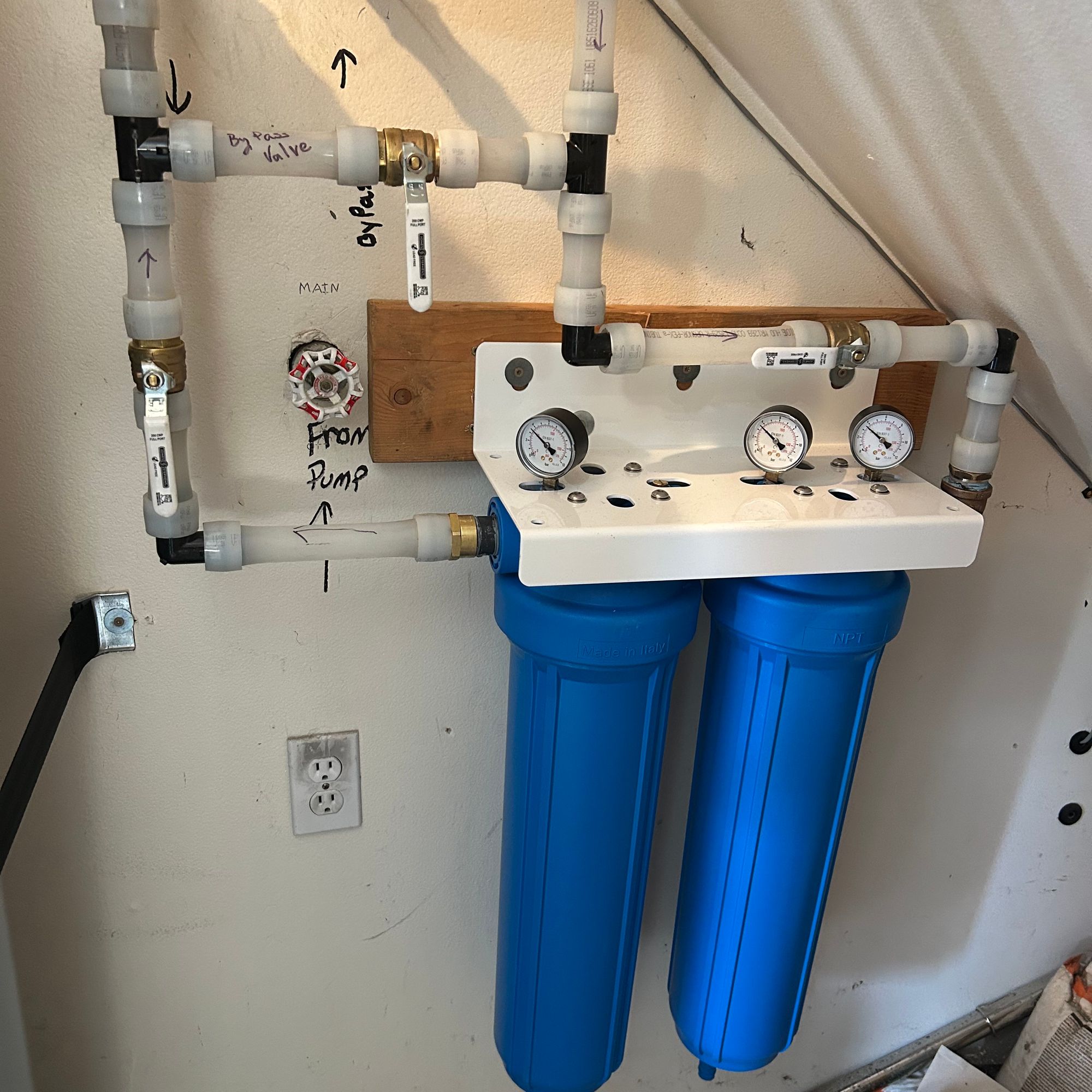 Installed water filters